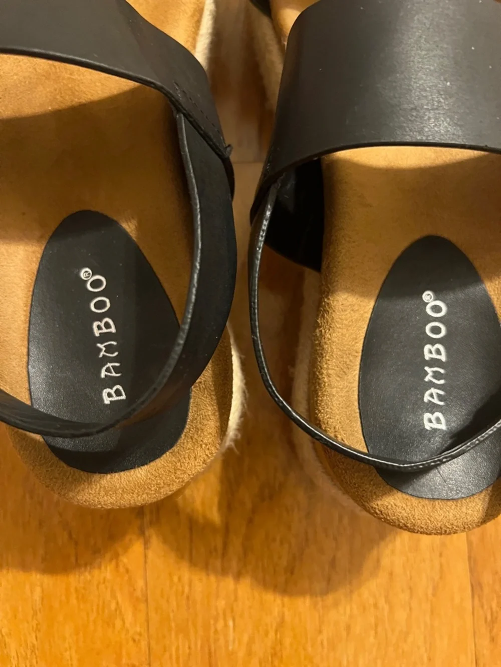 Bamboo black espadrille sandals